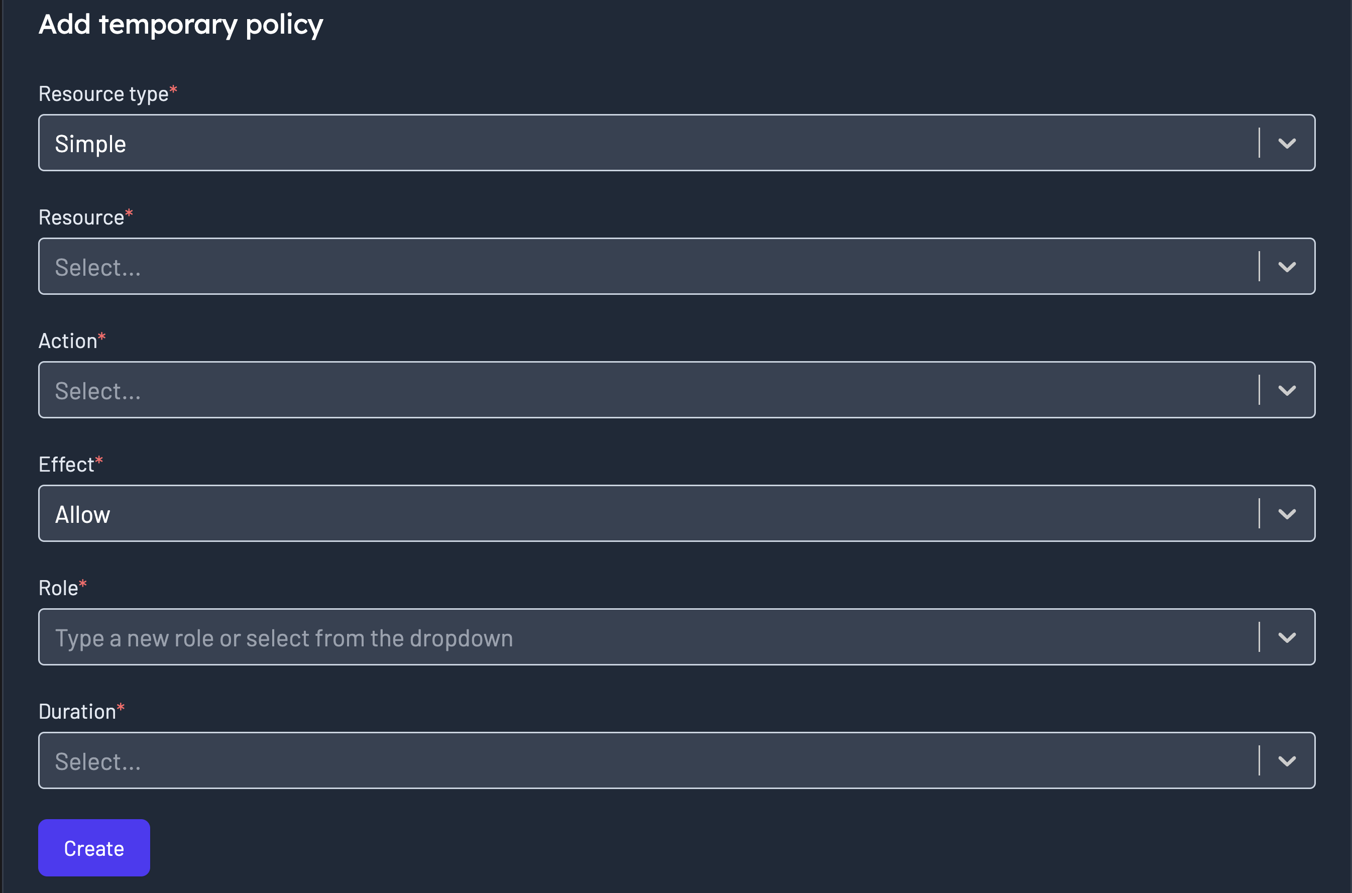 adding a temporary policy